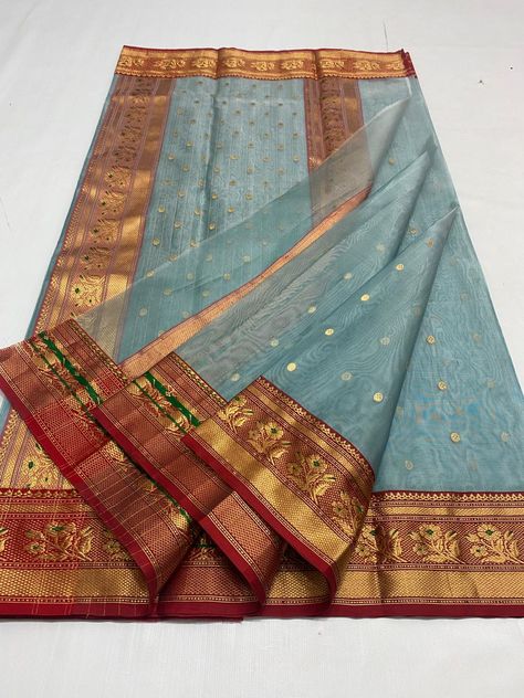 Stormcloud Color Organza Chanderi Katan Silk Saree code is RA-797. It is made of chanderi silk thread. It's length approx 6.25 meter and width 45 inches. It is with blouse piece. It will be directly shipped from chanderi weaver.#chanderisaree #saree #chanderi #chanderisilk #handloom #sareenotsorry #chanderisarees #chanderisilksaree #sareelove #silksaree #silksarees #handloomsaree #silk #handloomsarees #chanderisilksarees #katansilk #sareelovers #pattusaree #desigersaree #silk #chanderisuit Chanderi Sarees, Dabu Print, Indigo Prints, Katan Silk Saree, Chanderi Silk Saree, Chanderi Suits, Katan Silk, Other Outfits, Printed Sarees