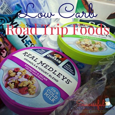 #LowCarb Road Trip #Foods ~ Successful Homemakers Road Trip Foods, Snacks For The Road, Road Snacks, Homemade Cleaners Recipes, Low Carb Menus, Trip Activities, Fruit And Nut Bars, Raspberry Yogurt, Road Trip Food