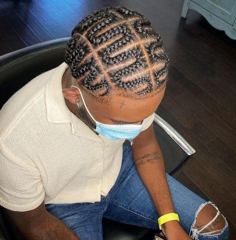 Simple Male Cornrow Styles For Men, Swirl Cornrows Men, Cornrows Men Design, Male Braid Designs, Male Cornrow Styles For Men Full Head, Zig Zag Braids For Men, Snake Cornrows, Cornrow Hairstyles For Men Design, Mens Braids Hairstyles Cornrows Design