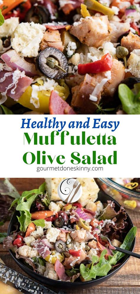 Muffelata Olive Salad Recipe, Muffaletta Salad Recipe, Muffaletta Olive Salad Recipe, Muffuletta Olive Salad Recipe, Muffuletta Salad, Muffuletta Recipe, Olive Salad Recipe, Muffuletta Sandwich, Mediterranean Recipes Healthy