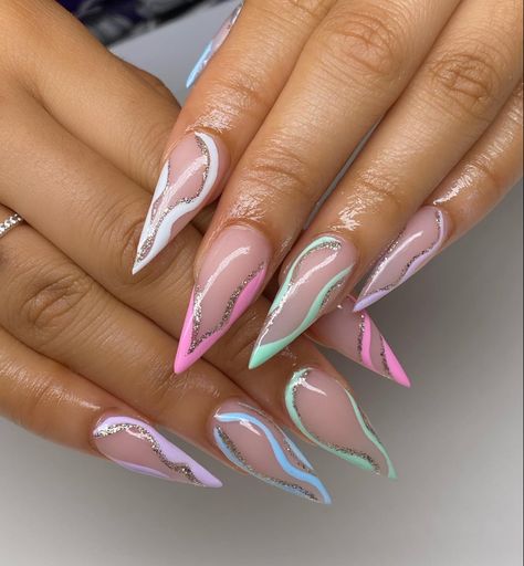 Birthday Vacation Nails, Baddie Nails Stiletto, Almond Acrylic Nails Designs, Nail Board, Nails Stiletto, Baddie Nails, Birthday Vacation, Stiletto Nails Designs, Classy Acrylic Nails