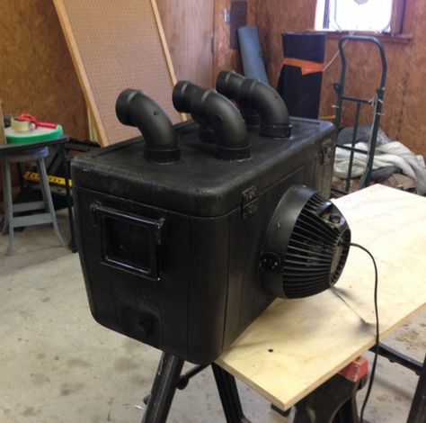 DIY AC FOR THE HOT SHOP Bucket Air Conditioner, Homemade Ac, Homemade Air Conditioner, Diy Ac, Diy Air Conditioner, Portable Ac Unit, Diy Projects Plans, Ice Chest, Presents For Men