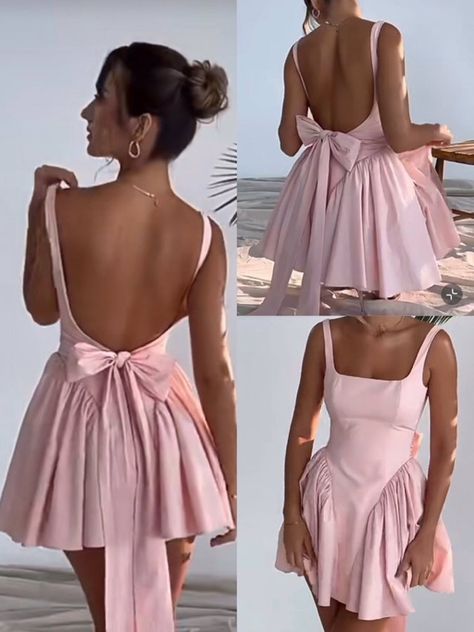 2enior Ye4r, 19th Birthday Outfit, Backless Prom Dress, Satin Sleeves, Pink Pleated Dress, Dress Birthday Party, Grad Ideas, Picnic Birthday, Pink Homecoming Dress