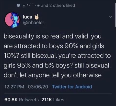 twitter-@inhaeler Bi Humor, Bisexual Pride Quotes, Bi Quotes, Bi Vibes, Bi Stuff, Bisexual Quote, Bi Memes, Pride Quotes, Lgbtq Quotes