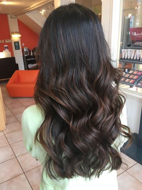 Caramel Balayage Black Hair, Hair Balayage Dark Brown, Caramel Balayage On Dark Hair, Balayage Black Hair, Balayage Dark Brown Hair, Balayage Black, Balayage Dark, Dark Brown Hair Balayage, Hair Caramel