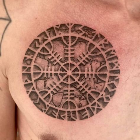 Helm Of Awe Tattoo, Shield Tattoo, Norse Mythology Tattoo, Rose Tattoo On Arm, Viking Tattoo Symbol, Norse People, Viking Symbol, Helm Of Awe, Cool Symbols