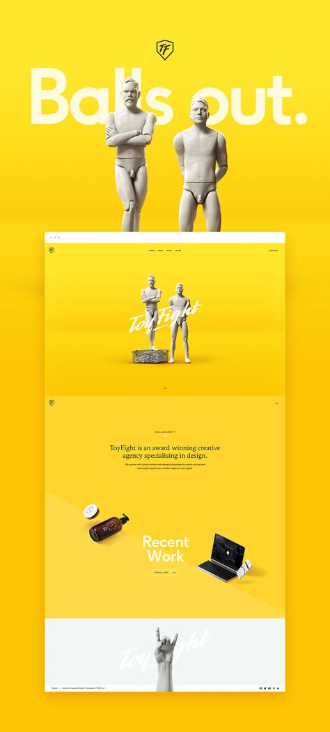 ToyFight® on Behance Creative Agency Website Inspiration, Creative Design Agency Website, Ad Agency Website Design, Creative Website Design Ideas, Creative Studio Website, Creative Agency Ads, Yellow Website Design, Creative Agency Website Design, Yellow Website