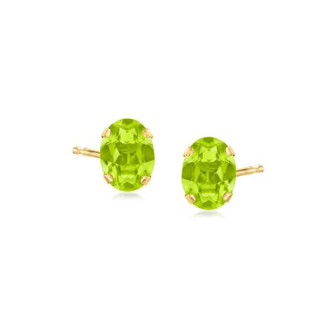 2.20 ct. t.w. Oval Peridot Martini Stud Earrings in 14kt Yellow Gold August Birthdays, Diamond Anklet, Italian Gold Jewelry, Pearl Jewelry Shop, Mixed Metal Bracelets, Peridot Birthstone, Pearl Bracelet Gold, Pearl Strands Necklace, Pearl Anklet