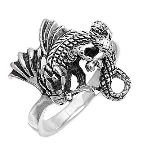 $41.82 Sterling Silver Ring: Glitzs: Amazon.ca: Jewelry Dragon Fashion, Snake Dragon, Gothic Dragon, Cool Rings For Men, Engagement Videos, Vintage Dragon, Dragon Ring, Head Ring, Bezel Set Ring