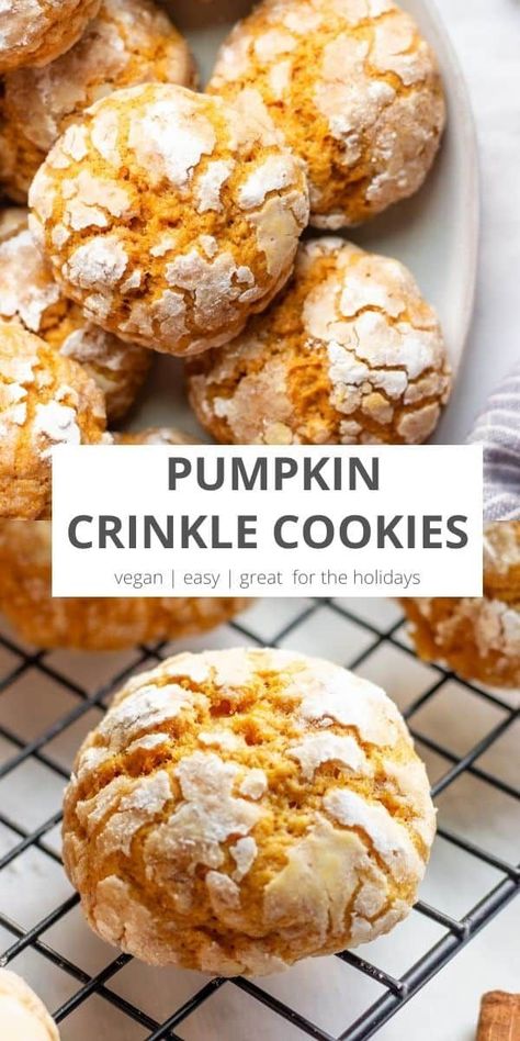 The Ultimate Vegan Pumpkin Cookies

Soft, chewy, and flavorful, these vegan pumpkin cookies are the perfect fall treat. Made with simple ingredients, they're easy to make and sure to please Pumpkin Crinkle Cookies, Vegan Pumpkin Cookies, Glory Muffins, Morning Glory Muffins, Vegan Baking Recipes, Cookies Soft, Fall Morning, Baking Muffins, Sweet Pumpkin