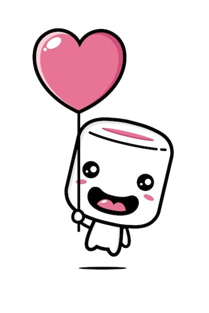 Flying cute marshmallows with heart shap... | Premium Vector #Freepik #vector #cartoon-illustration #kawaii #cute-illustration #cute-cartoon Marshmallow Cartoon Art, Cute Marshmallows Cartoon, Marshmallow Illustration, Marshmallow Cartoon, Marshmallow Cute, Cartoon Gif, Cute Marshmallows, Lilac Background, Heart Shaped Chocolate