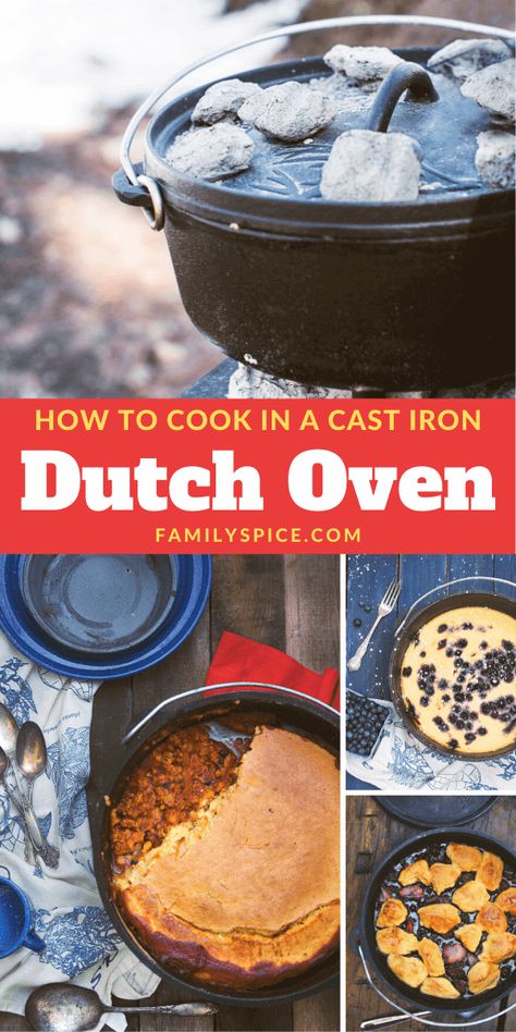 Ditch Oven, Reseason Cast Iron, Dutch Oven Recipes For Camping, Cast Iron Dutch Oven Recipes, Season A Cast Iron Skillet, Cast Iron Dutch Oven Cooking, Camp Cooking Recipes, Dutch Oven Recipes Cast Iron, Camping Dutch Oven