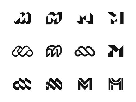 https://dribbble.com/shots/3503245-M-Versions M Logo Design Ideas, Minimalist Logo Ideas, Logo Modernism, Logo Intelligent, Mo Logo, Logo Ideas Creative, M Logo Design, Mm Logo, Logotype Typography