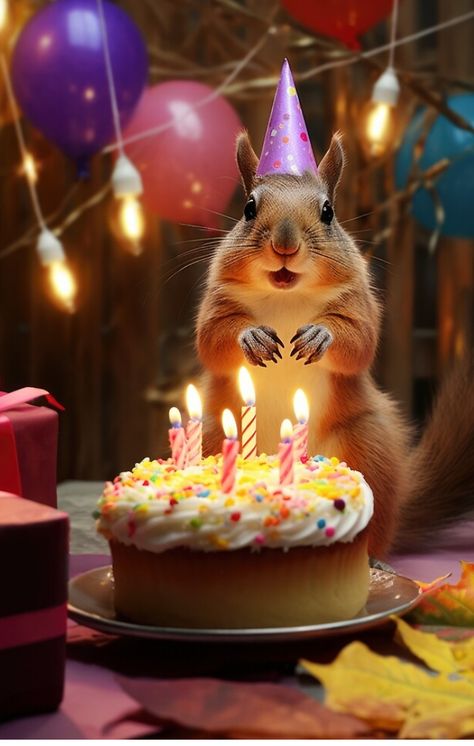 Happy Birthday Squirrel, Squirrel Memes, Animals Kissing, Happy Birthday Wishes Pics, Unique Birthday Wishes, Birthday Wishes Pics, Beautiful Birthday Wishes, Squirrel Pictures, Happy Birthday Dog