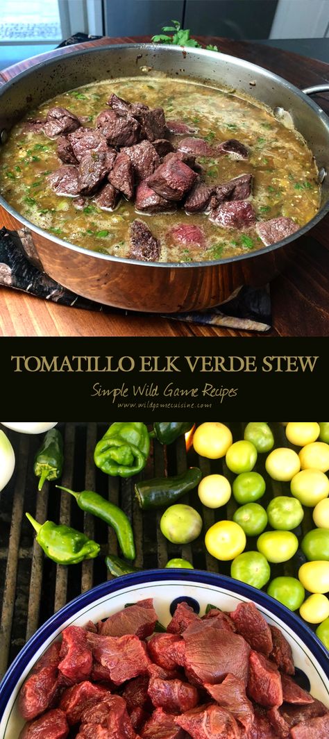 Elk Meat Recipes, Tomatillo Verde, Elk Recipes, Seafood Stew Recipes, Deer Recipes, Deer Meat Recipes, Deer Meat, Seasonal Cooking, Game Recipes