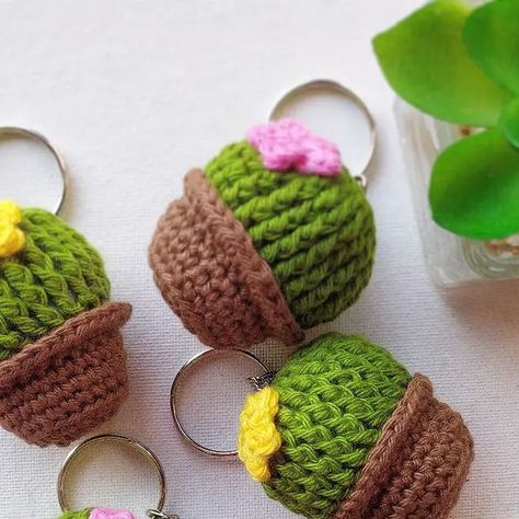 Handmade Keychains, Cactus Pot, Crochet Keychain, Crochet Basics, Keychains, Cactus, Amigurumi, Crochet, On Instagram