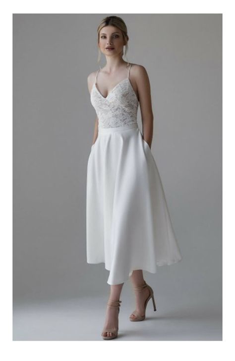 Mid Length Wedding Dress, Minimalistic Wedding Dress, Casual Wedding Dress Short, Simple Wedding Dress Casual, Open Back Prom Dress, Back Prom Dress, Short Bridal Dress, Ivory Bridesmaid Dresses, Minimalistic Wedding