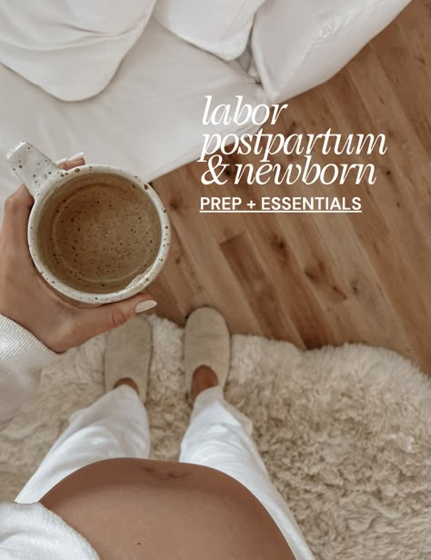 labor prep + postpartum & newborn essentials — ABIGAIL GREEN Post Partum Tips, Prenatal Recipes, Labor Essentials, Postpartum Nourishment, Newborn Prep, Postpartum Doula Business, Nesting Party, Postpartum Prep, Newborn Essentials List