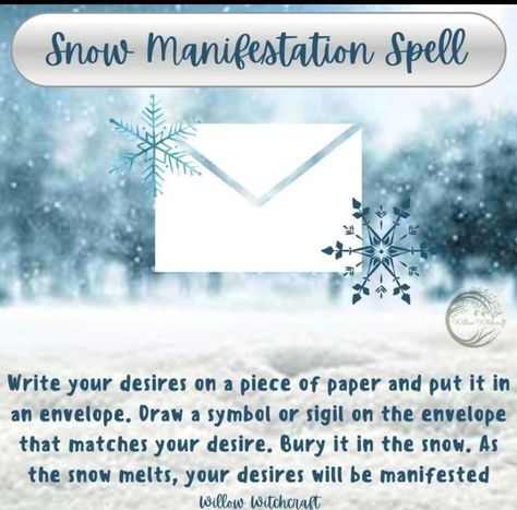 Snow Spells Witchcraft, Snow Magic Spells, Snow Water Witchcraft, Snow Spell, Weather Magic, Elemental Magick, Weather Witch, Elemental Witch, Honey Jar Spell