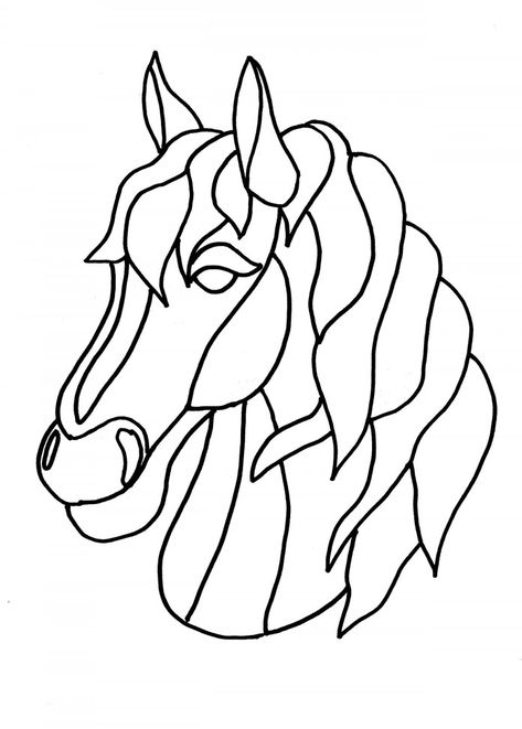 Horse head drawing Horse Stained Glass Patterns, Horse Head Drawing, Fusible Applique, Horse Quilt, Stained Glass Quilt, Intarsia Woodworking, Stained Glass Patterns Free, Woodworking Patterns, Horse Pattern