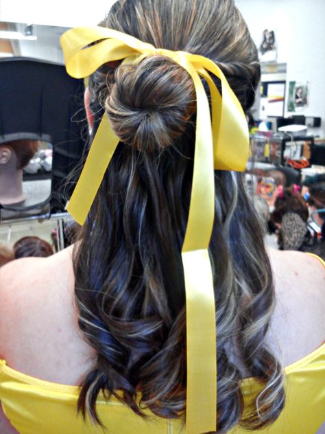 Bell Beauty And The Beast Hairstyle, Bell And The Beast Costume, Beauty And The Beast Hairstyle, Princess Belle Hairstyle, Belle Hairstyle Disney, Belle Inspired Hair, Princess Belle Hair, True Femininity, Belle Hair