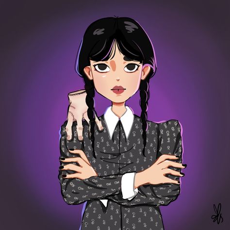 Digital Art Krita, Jenna Ortega As Wednesday, Wednesday Icon, Addams Family Cartoon, Sublimacion Ideas, Scrapbook Letters, Disney Princess Frozen, Halloween Tags, Painted Cakes