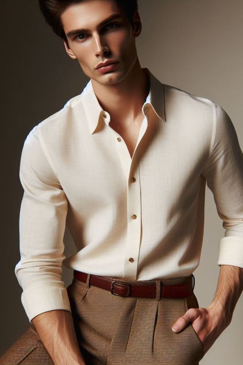 What Color Shirt Goes with Brown Pants? Brown Pants Matching Shirts Shirt Combination Men, Shirt Pant For Men, Brown Shirt Outfit, Wedding Suits Men Blue, Brown Pants Men, Formal Pant, His Closet, Burgundy Shirt, Pants Outfit Men