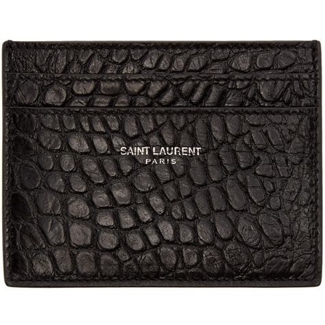 Saint Laurent Black Croc-Embossed Card Holder ($245) ❤ liked on Polyvore featuring men's fashion, men's bags, men's wallets, men, bags, wallet, yves saint laurent mens wallet, mens crocodile wallet, mens wallets and mens card case wallet Designer Suitcases, Wallets Men, Mens Wallets, Mens Card Holder, Handbag Essentials, Men's Wallets, Men Wallet, Mens Wallet, Card Case Wallet