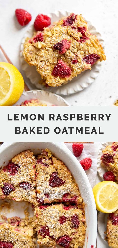 Raspberry Baked Oatmeal, Baked Oatmeal Recipes Healthy, Raspberry Oatmeal, Healthy Oatmeal Recipes, Baked Oatmeal Recipes, Quit Drinking, Sweet Tart, Lemon Raspberry, Lost 100 Pounds