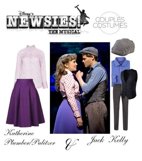 Broadway Couples Costumes, Broadway Halloween Costumes, Newsies Jr, Katherine Plumber, Newsies Musical, Newsies Costume, Disney Couple Costumes, Teenage Halloween Costumes, Broadway Party