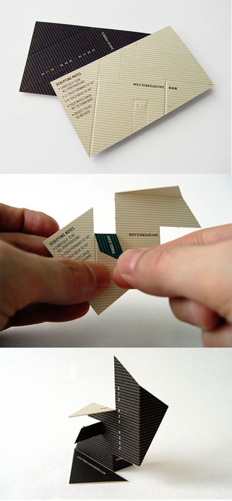 Creative Interactive Sculpture Business Card Interactive Sculpture, Innovative Business Cards, Visuell Identitet, Buisness Cards, Beautiful Business Card, Name Card Design, Business Card Inspiration, Cool Business Cards, Unique Business Cards