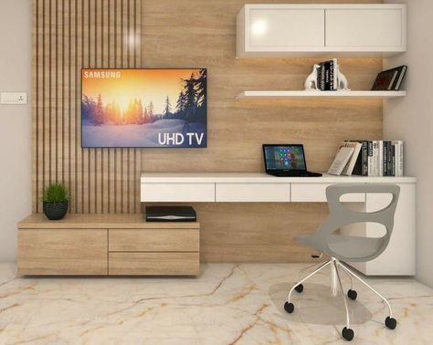 Laminate Design Patterns, Home Office Tv Room Combo, Living Room Office Combo, Wardrobe Laminate, Living Room And Bedroom Combo, Tv Unit Bedroom, Laminate Design, Wardrobe Laminate Design, Study Table Designs