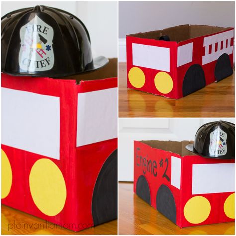 Toddler Fire Truck Craft, Firetruck Costume, Firefighter Costume Kids, Firefighter Games, Red Week, Firefighter Crafts, Rescue Heroes, Fireman Party, Fire Truck Party