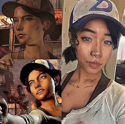 Clementine cosplay Clementine Cosplay, Walking Dead Makeup, Character Day Ideas, Clementine Walking Dead, Walking Dead Game, Video Game Cosplay, Alternative Makeup, Makeup Game, Cosplay Diy