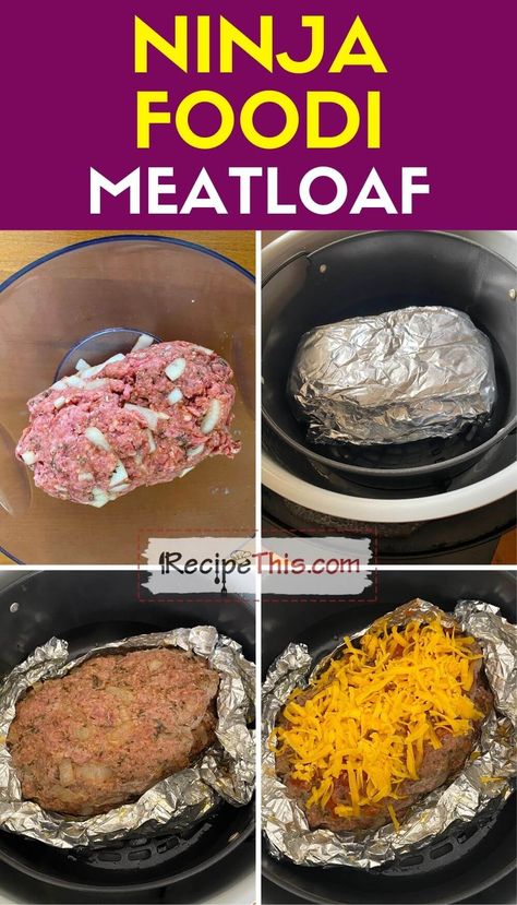 Ninja Foodi Meatloaf. Learn how to cook a delicious meatloaf in the Ninja Foodi. This flavoursome meatloaf uses both the Ninja pressure cooker and the Ninja air fryer. Ninja Foodi Meatloaf, Ninja Pressure Cooker, Meatloaf Cook Time, Veal Meatloaf, Frozen Meatloaf, Pork Meatloaf, Ninja Cooking System, Baked Meatloaf, Ninja Cooking System Recipes