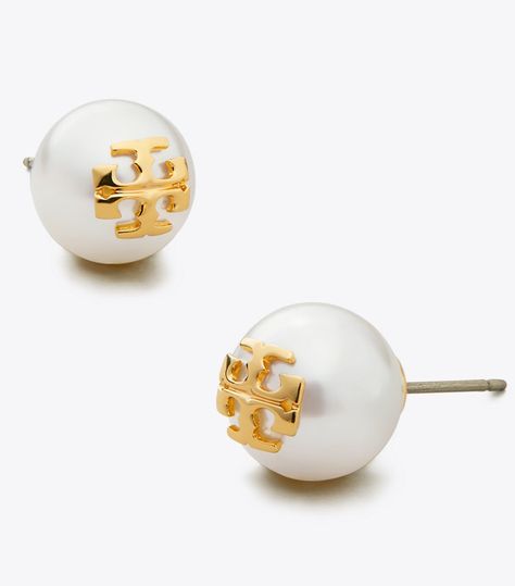 Crystal-Pearl Stud Earring: Women's Accessories | Tory Burch Double Stud Earrings, Tory Burch Earrings, Tory Burch Jewelry, Jewelry Accessories Ideas, Jewelry Essentials, Jewelry Lookbook, Girly Jewelry, Delicate Earrings, Pearl Stud Earrings