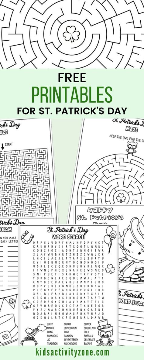 Free, fun printable activities to celebrate St. Patrick’s Day with! So many different activities to choose from in this free printable packet. This Printable St. Patrick’s Day Activity Packet includes something for everyone no matter their age. It’s perfect for St. Patrick’s Day parties in classrooms, at home, Girl Scouts and more! St Patricks Printables, St Patricks Activities, Fun Printable Activities, Senior Living Activities, St Patrick's Day Activities, Fete Saint Patrick, St Patricks Crafts, St Patricks Day Crafts For Kids, St Patrick Day Activities