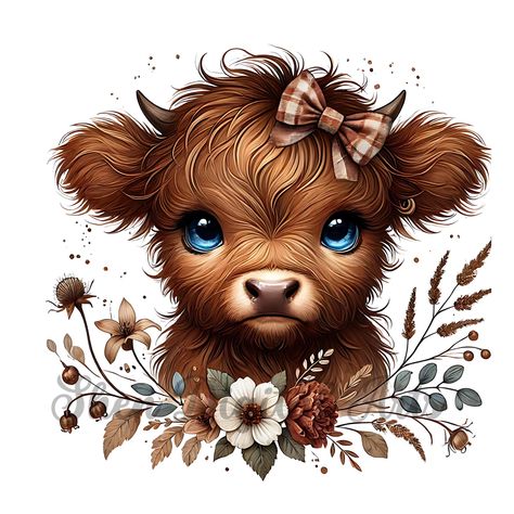 Cow Sublimation Designs Free, High Lander Cow, Cow Cartoon Images, Cow Sublimation, Highland Cow Png, Mini Cows, Baby Highland Cow, Cow Mug