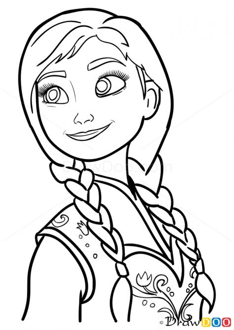 How to Draw Beautiful Anna, Frozen Anna Frozen Sketch, How To Draw Elsa And Anna, Anna Drawing, Anna Frozen Drawing, How To Draw Elsa, Spiderman Painting, Frozen Drawings, Kids Printable Coloring Pages, Elsa Pictures