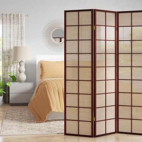 Winston Porter Kimmell Shoji 4 Panel Room Divider | Wayfair Japanese Room Divider, Room Divider Wood, Shoji Room Divider, Folding Screen Room Divider, Decorative Room Dividers, 4 Panel Room Divider, Diy Room Divider, Japanese Room, Zen Room