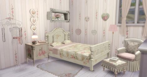 Sims Coquette, Uggs Coquette, Sims 4 Shabby Chic, Sims 4 Beds, Mod Furniture, Sims 4 Game Mods, Sims 4 Characters, Sims4 Clothes, Sims 4 Cc Furniture