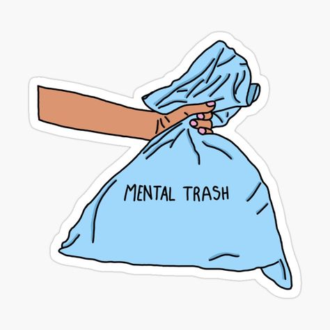 To Me You Are Trash, Garbage Aesthetic, Garbage Illustration, Trash Illustration, Automatic Drawing, Bag Illustration, Decorate Notebook, Trash Bag, Garbage Bag