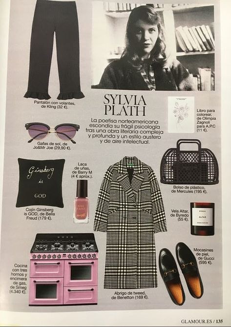 Glamour España fashion magazine has been branded 'shockingly inhuman' after it featured a gas oven in an article about how to emulate Sylvia Plath's style (pictured) Sylvia Plath Outfit, Sylvia Plath Oven, Angela Davis, Ni Idea, Fifties Fashion, Sylvia Plath, Women Magazines, Magazine Articles, Amazing Outfits