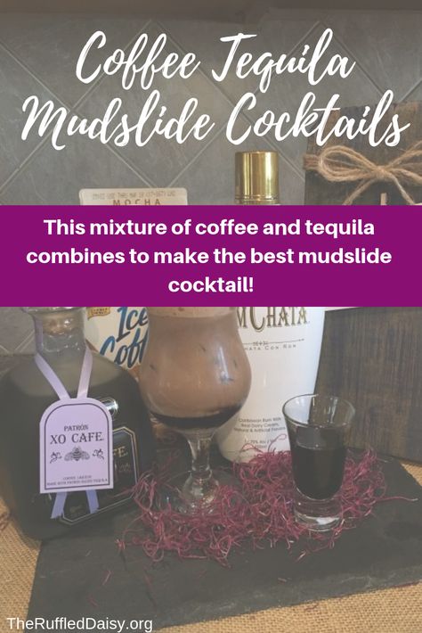 Mexican Mudslide Recipe, Mudslide Cocktail, Rumchata Drinks, Birthday Appetizers, Coffee Tequila, Mudslide Recipe, Flavored Tequila, Patron Xo Cafe, Strawberry Banana Milkshake