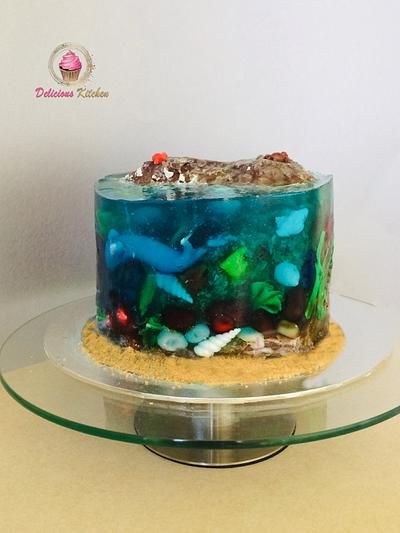 Aquarium Cake, Island Aquarium, Surfer Cake, Ocean Cakes, Ocean Island, Jelly Cake, Fish Cake, Ice Creams, Fish Bowl