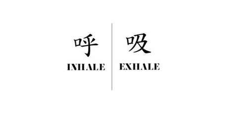 Inhale/Exhale Chinese Script Tattoo Inhale Exhale Tattoo, Breathe Symbol, Kanji Tattoo, Chinese Tattoo, Tattoo Script, Symbol Tattoos, Inhale Exhale, Branding Mood Board, Pattern Tattoo