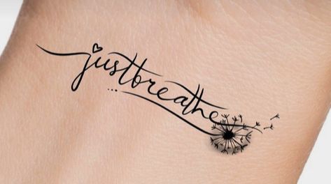 Let Them Wrist Tattoos For Women, Tattoos Just Breathe, Petite Tattoos For Women, You Are Enough Tattoos For Women, Let Them Tattoo Ideas On Wrist, Affirmation Tattoos For Women, Small Saying Tattoos, Just Breathe Tattoos For Women, Regrets Tattoo