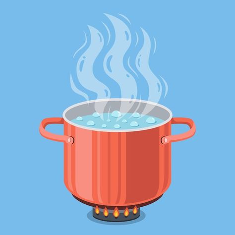 Vector boiling water in red pot cooking ... | Premium Vector #Freepik #vector #boiling #boiling-water #saucepan #cooking-pot Pictures For Drawing, Noir Illustration, Language Activities Preschool, Water Illustration, Water Boiling, Water Pictures, Church Poster Design, Water Drawing, Church Poster