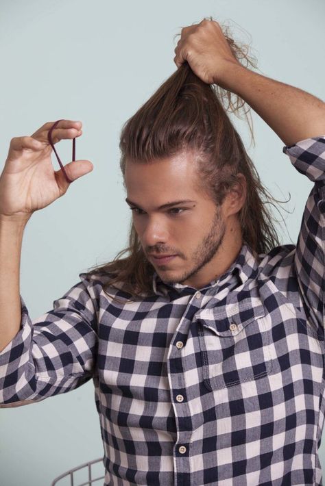 Two Braids Men, Man Bun Top Knot, Top Knot Men, Man Bun Styles, Braided Man Bun, Blonde Man, Scrunched Hair, Pumpkin Pail, Man Bun Hairstyles