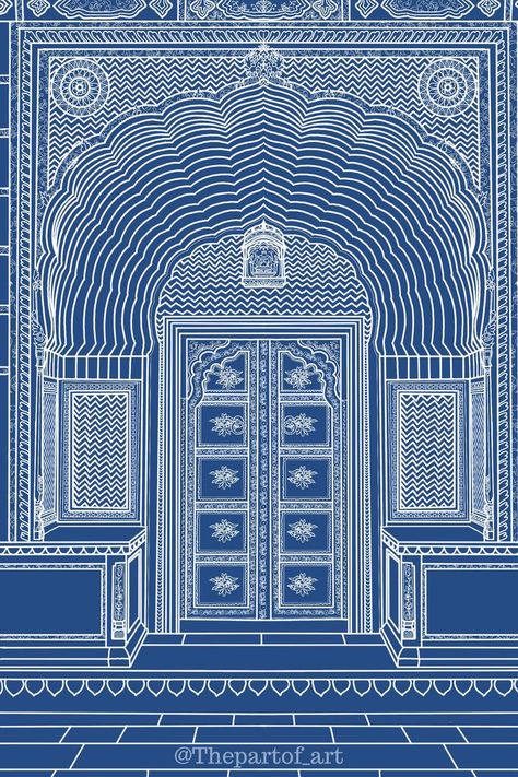 City Palace Jaipur, Mughal Art Paintings, Persian Miniature, Inner Courtyard, Indian Art Paintings, Canvas Art Painting, Art Drawings Sketches, Indian Art, Art And Architecture